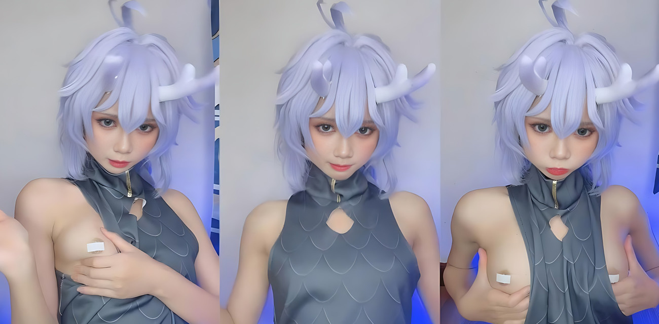 极品福利姬【PoppaChan】COS崩坏星穹白露，美乳萝莉吐舌揉奶翘臀狂摇画面十分诱惑