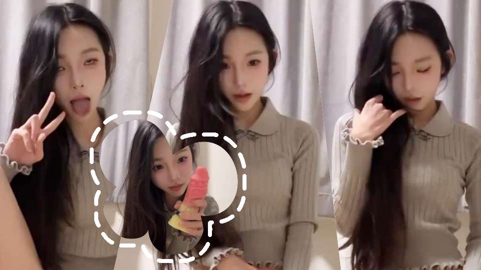 瓜子脸反差少女居家自慰，骑坐假屌，小屄很紧致